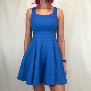 Eva Franco Anthropologie Women's Blue Fit & Flare A Line Full Skirt Dress 4 NWT